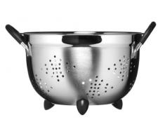 Premier Housewares Passoire PoignÃ©es et pieds en silicone noir Inox 26 cm