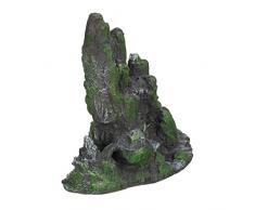 Relaxdays Aquarium, Formation rocheuse, Apparence Naturelle, Roche déco pour Terrarium, 22 cm de Haut, Gris-Vert