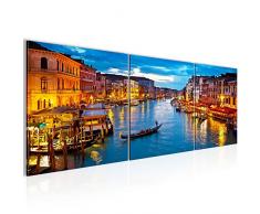 Tableau decoration murale Venise 120 x 40 cm - XXL Impression sur Toile Salon Appartment 3 Parties - prÃªt Ã accrocher - 604333a