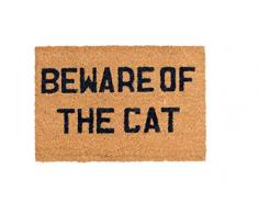 Dandy by William Armes Beware of The Cat Paillasson avec Message Marron 60 x 40 cm