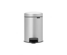 Brabantia 113260 Poubelle à Pédale Newicon avec Seau en Plastique, 3 L - Gris Métallique