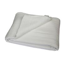 Anna Dessus de Lit Délavé Surpiqûres Motif Rayures Coton Naturel 250 x 250