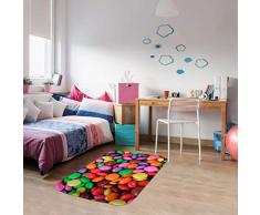 HOK- Tapis Ultra Doux Bonbons Multicolore - Polyester - 70 X 95 cm - Tapis Chambre Enfant - Made in Europe