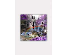 Bonamaison Horloge Murale en MDF, Multicolore, 30 x 30 cm
