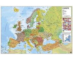 Erik® - Poster Carte de lEurope - Papier Glacé - 91x61cm