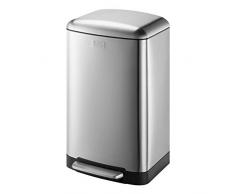 BLACK+DECKER 61059 Poubelle BXBN0001GB 30 litres à pédale avec Fermeture Douce, en Acier Inoxydable, 61,5 cm x 35 cm x 34 cm, Froid, Gris Frais, 5cm x 33cm x 34cm