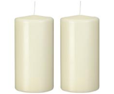 Papstar 15363 2 x Bougie cylindrique à 80 x 150 mm Ivoire