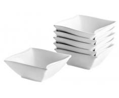 Josef Maeser 926321 Verso by Mäser, série Orchestra, ramequins 14 cm par Lot de 6, Une Forme Unique dans Une Douce Teinte Ivoire, Porcelaine, Blanc