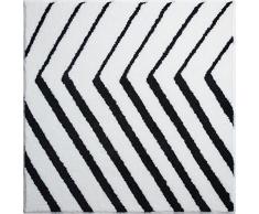 Grund Stripe Tapis de Bain, Polyacrylique Supersoft, Blanc, 90x90 cm