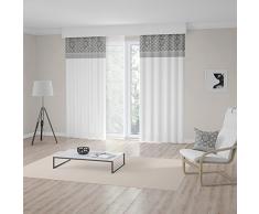 Soleil docre Passion Voilage BrodÃ©, Coton, Gris, 135x250 cm