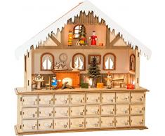 Small Foot 10546 Calendrier de lAvent Joyeux NoÃ«l, Bois, Nature, 39 x 10 x 38 cm