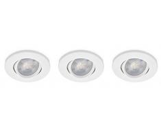 Prolight 301001001 Spot Encastrable Orientable Integrated LED 3X3W, Métal, Intégré, 3 W, Blanc
