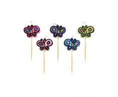 Ibili 786200 Lot de 5 Bougies Papillons 7 cm