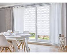 K-Home Wohn-Guide Klemmfix Store Double Vague sans perÃ§ageÂ âÂ Blanc 60Â cm x 150Â cm (L x l)