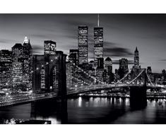 1art1 New York Poster - Brooklyn Bridge La Nuit N/B (91 x 61 cm)