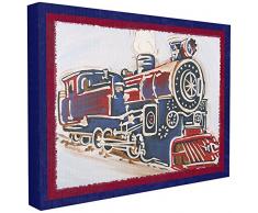 Stupell Industries la chambre denfant par Stupell Bleu et Rouge vintage train XXL tendue sur toile DÃ©coration murale, 30Â x 1,5Â x 40, fabriquÃ© aux Ãtats-Unis dAmÃ©rique, tissu, Multi, 30Â x 1.5Â x 40Â cm
