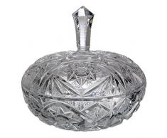 Verre de Bohême sculpté Bonbonnière, Cristal, 18 x 18 x 17 cm