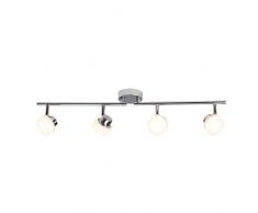 Brilliant G35432/15 Plafonnier LED ajustable a 4 lumieres RORY, 5W, metal/plastique, coloris chrome, 5 W