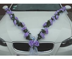 Roses Guirlande Voiture de Mariage Bijoux Rose décoration décoration Auto Bijoux Mariage Car Auto Wedding (Blanc/Violet)