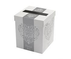 Neviti Vintage Romance Boîte aux Lettres, Papier, Argent, 21 x 21 x 25 cm