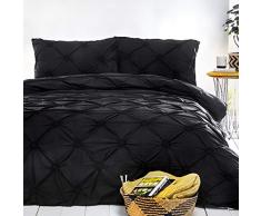 Parure de lit Signature, 100 % Coton, Noir , King