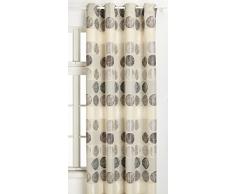 Home Maison 09347-8-AL Rideaux Jacquard avec Oeillets Ronds Gris/Argent 140 x 260 cm