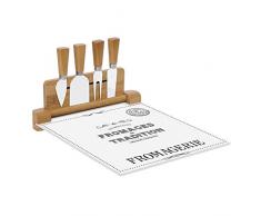 Easy Life 848DEGO Coffret Plateau Fromage, Verre, Blanc, 30 x 25 x 15 cm