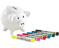 Playtastic &apos nc1741 Cochon Tirelire, céramique, Blanc, 11 x 11 x 10 cm