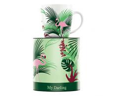 RITZENHOFF 1510183 Tasse à café, Porcelaine, Bleu/Rouge, 8,9 cm