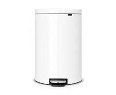 Brabantia 485244 Poubelle pédale Flatback avec seau en plastique, 40 L - Blanc
