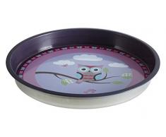 Premier Housewares Happy Owls Plateau de Service, Rond, Ãtain, Multi/colorÃ©es, 33Â x 33Â x 4Â cm