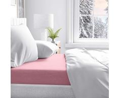 PETTI Artigiani Italiani - Drap-Housse avec Coins, Drap-Housse Percale, Lit 90x200 (80-90x190/200 + 25 cm), Poudre Rose, 100% Made in Italy