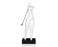Arte Dal Mondo D3708PW Petit golfeuse Sculpture figurative Moderne en rÃ©sine laquÃ©e avec Base en marbre, Multicolore, 13 x 13 x 38 cm