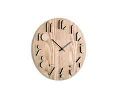 UMBRA Shadow Clock. Horloge murale silencieuse Shadow. En bois massif coloris naturel. Dimension 41.3 cm de diamètre x 3.8 cm