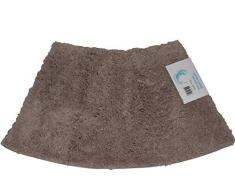 Cazsplash Luxe Quadrant Mini incurvé Tapis de Douche, Coton, Pierre, 42 x 26 x 5 cm