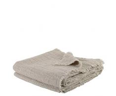 zoeppritz since 1828 Plaid Honeybee-Plaid - Couverture Souple en Lin - Plaid uni tissÃ© Ã Franges en matÃ©riaux naturels, Lin, 090 Clay, 130x180cm