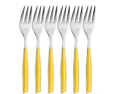 Bugatti GL6U-021F17/6 Glamour MÃ©nagÃ¨re de 6 PiÃ¨ces Fourchette Ã GÃ¢teau SAN/Acier Jaune 16 x 20 x 3 cm