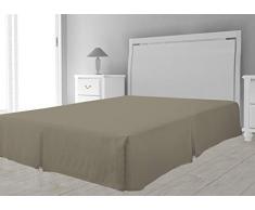 Intemporel Cache sommier Microfibre, Polyester, Taupe, 90 x 190 cm