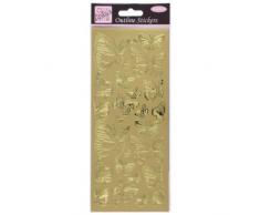 Autocollants Contour Papillon Danita, Or