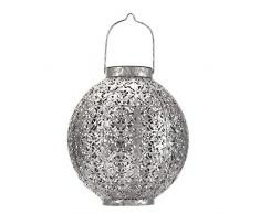 Pauleen 48069 Sunshine Aura Lanterne Solaire dextÃ©rieur, Argent, Style marocain-pour balcons ou Jardins, MÃ©tal, 0.005 W