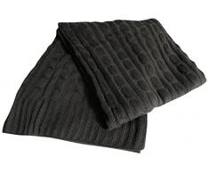 Soleil docre Plaid Acrylique Tricot Gris 120x150 cm, 150x120x1 cm