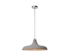 Lucide 34405/40/41 Suspension, Texture, E27, 60 W, Taupe, Chrome, 47 x 26 x 47 cm