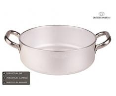 Pentole Agnelli ALMR110624 Casseroles Professionnelles en Aluminium de 5 mm, cocotte cylindrique à Faible rayonnement, 3,7 L