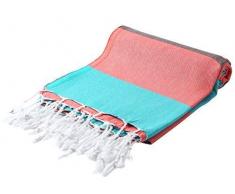 Cacala - Paradise SÃ©rie - Serviettes de Bain Turque, Coton, Coral Breeze, 95 x 175 x 0.5 cm