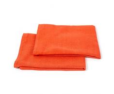 LinenMe Serviette de Bain, 35x50 cm, Collection Lara Guest, Set de 2, Orange-Mandarine