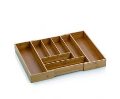 Kela 12013 Range Couverts Extensible en Bambou, 8 Compartiments, 35-58x43x6,5 cm, Kalma
