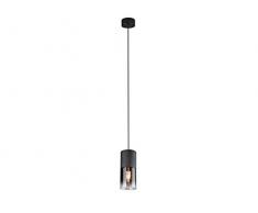 Trio Leuchten 310600132 Suspension Robin en verre fumÃ© 1 x E27. Suspension 1 lampe noir mat