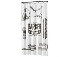 Sealskin Duschvorhang Barber Schwarz Rideau de Douche, Tissu, weiÃ, 200 x 180 x 0,5 cm