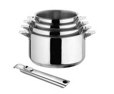 Eclipse - Série de 4 casseroles 14/16/18/20cm, inox avec poignée