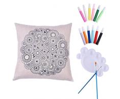 NOVAGO Housse de Coussin, Fleur, 45x45 cm